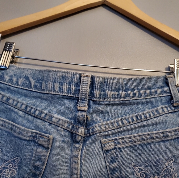 Liquid x Jeans - Blue Butterfly Denim Shorts - Size 3 - Picture 8 of 11
